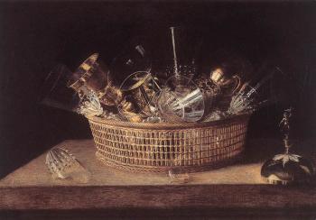 塞巴斯蒂安 斯托斯科夫 Still Life Of Glasses In A Basket